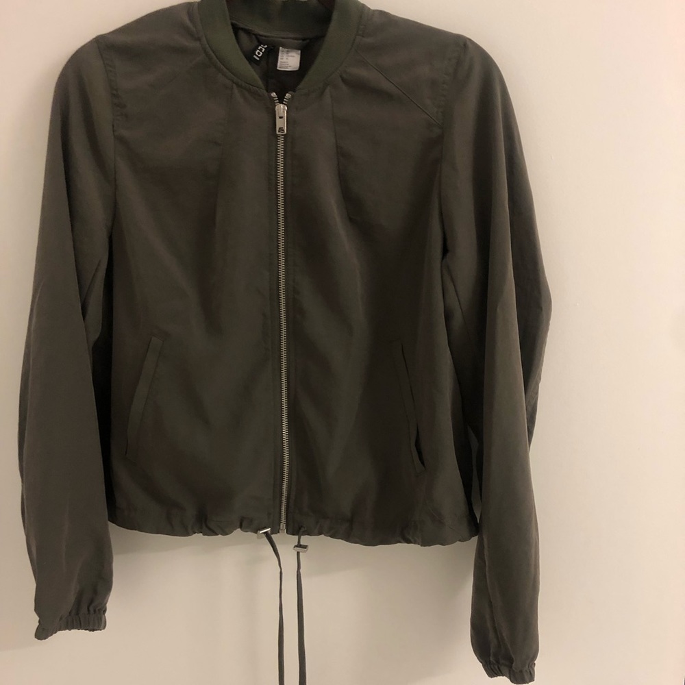 H&M olive green combat zip-up jacket